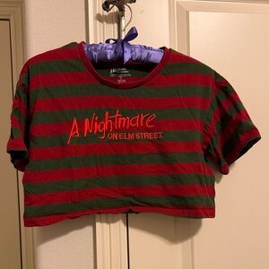 Striped Nightmare on Elm Street Crop Top